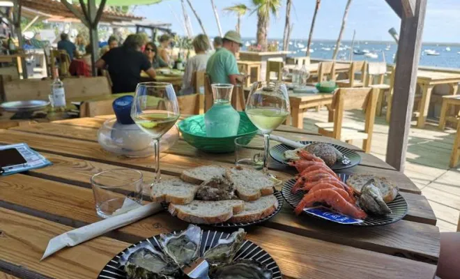 Nos plateaux de fruits de mer, Lège-Cap-Ferret, La Cabane de Cacanio